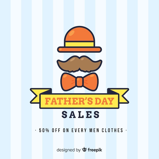 Flat father's day sale background