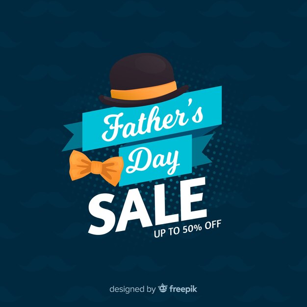 Flat father's day sale background
