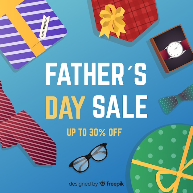 Free vector flat father's day sale background