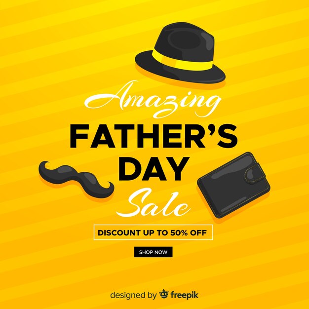 Flat father's day sale background