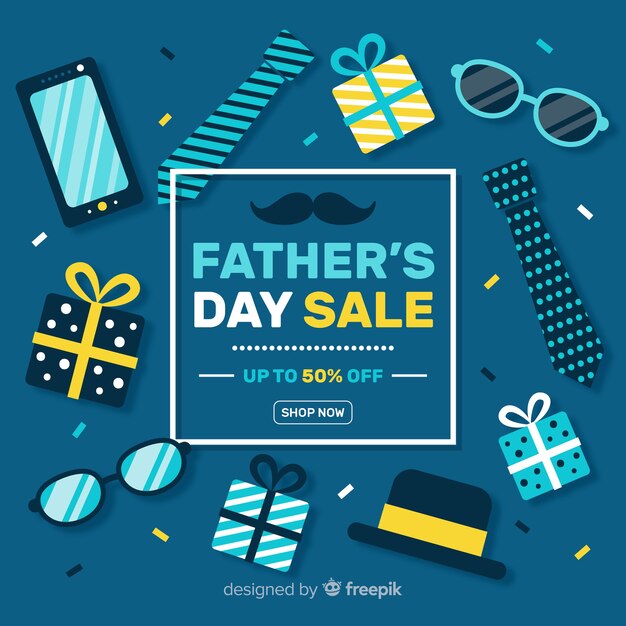 Free vector flat father's day sale background