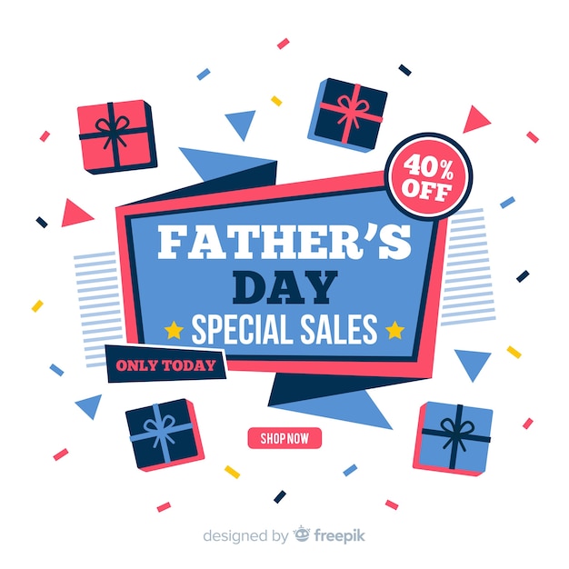 Free vector flat father's day sale background