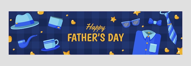 Free vector flat father's day twitch banner