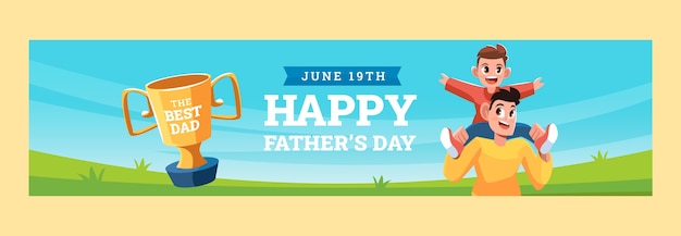 Free vector flat father's day twitch banner