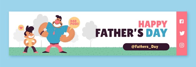 Flat father's day twitch banner