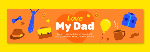 Flat father's day twitch banner