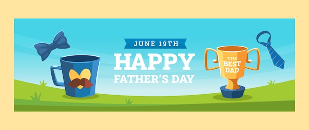 Free vector flat father's day twitter header