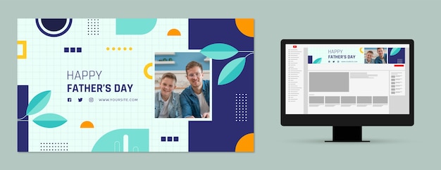 평평한 아버지의 날 YouTube 채널 아트