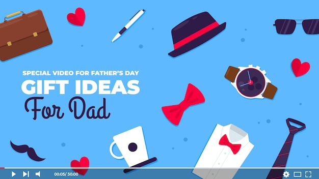 Flat father's day youtube thumbnail