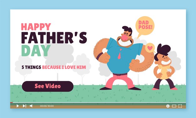 Flat father's day youtube thumbnail