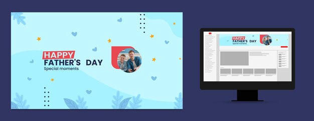無料ベクター フラット父の日youtubeチャンネルアート