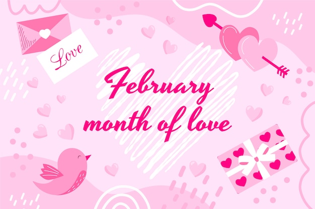 Free vector flat february month of love background