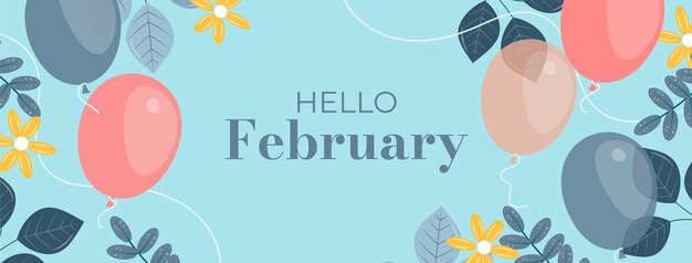 flat february month of love social media cover template