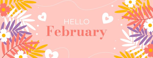 flat february month of love social media cover template
