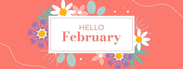 Free vector flat february month of love social media cover template