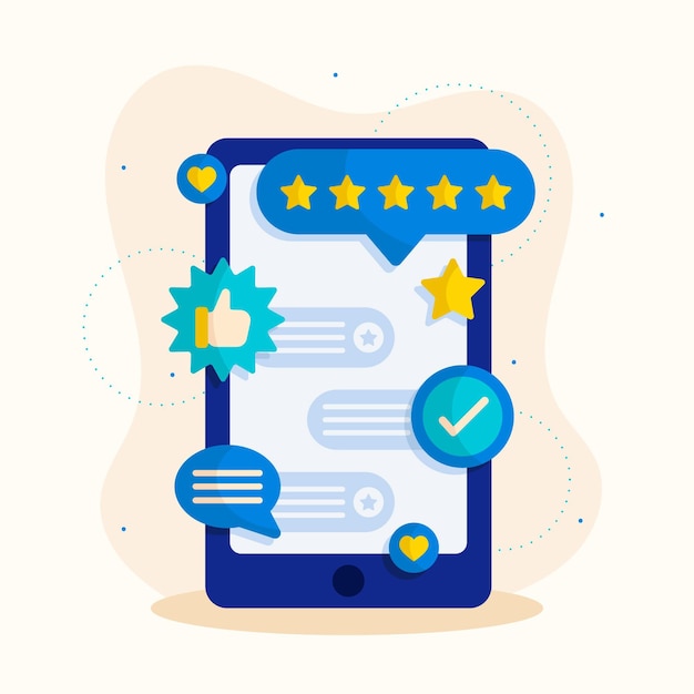 Free vector flat feedback concept illustrated