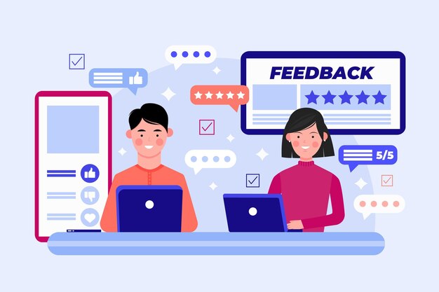 Free vector flat feedback concept with devices