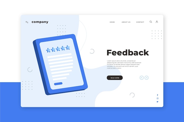 Free vector flat feedback landing page template