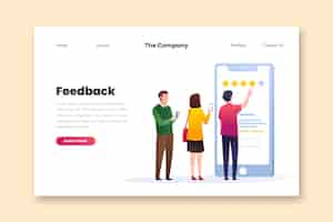 Free vector flat feedback landing page template