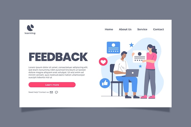 Free vector flat feedback web template