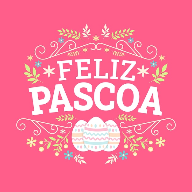 Free vector flat feliz pascoa illustration