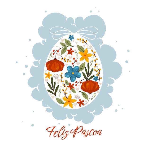 Free vector flat feliz pascoa illustration