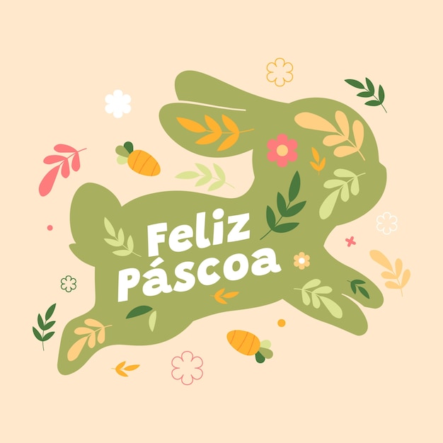 Flat feliz pascoa illustration