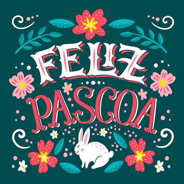 무료 벡터 플랫 feliz pascoa 그림