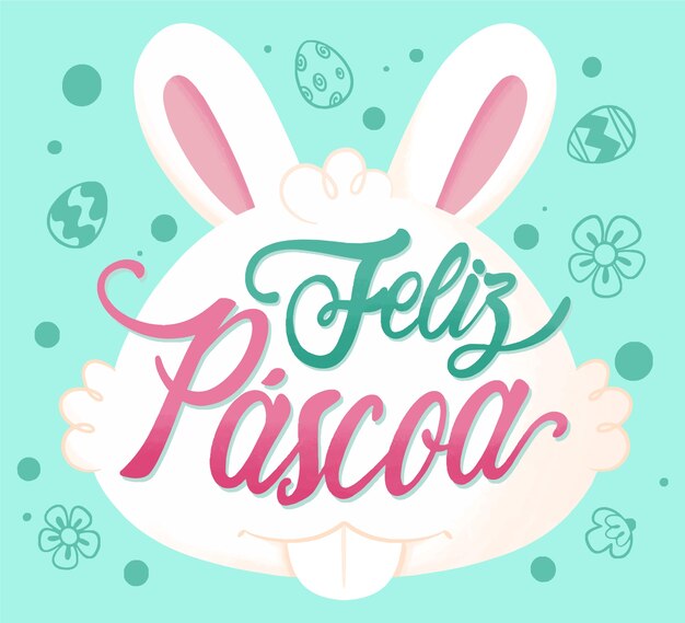 Flat feliz pascoa illustration