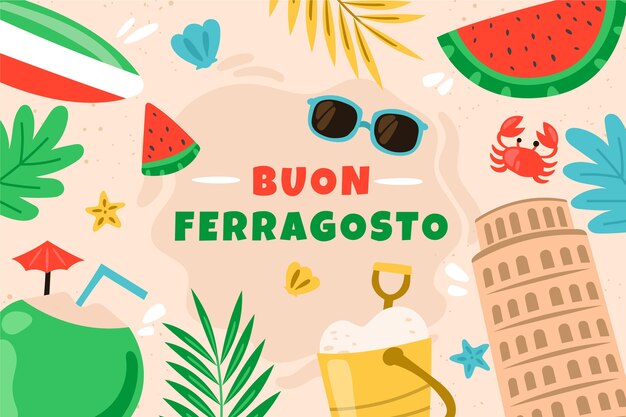 Flat ferragosto background