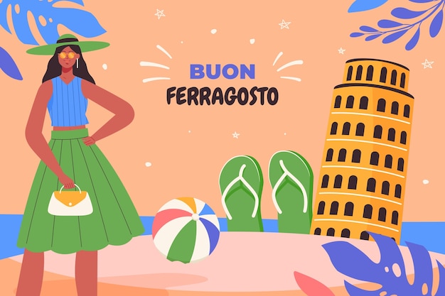 Flat ferragosto background