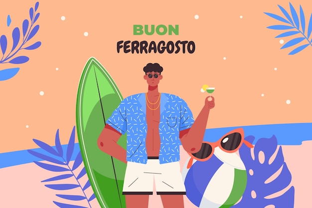 Flat ferragosto background