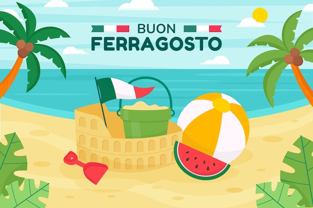 flat ferragosto background
