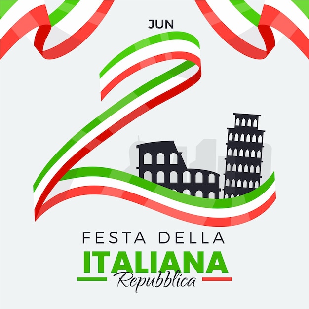 Flat festa della repubblica illustration