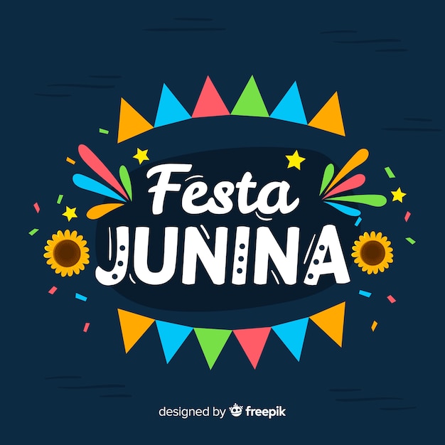 Vettore gratuito piatto festa junina sfondo