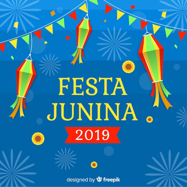 Free vector flat festa junina background