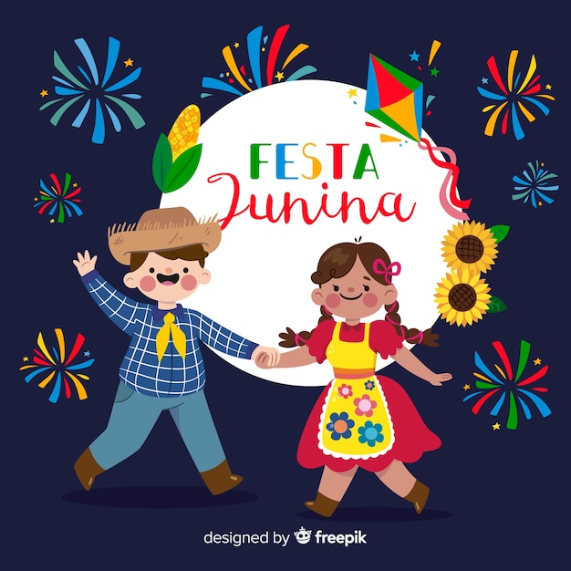 Free vector flat festa junina background