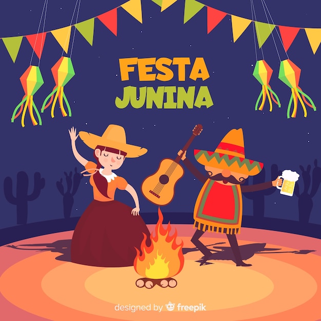 flat festa junina background