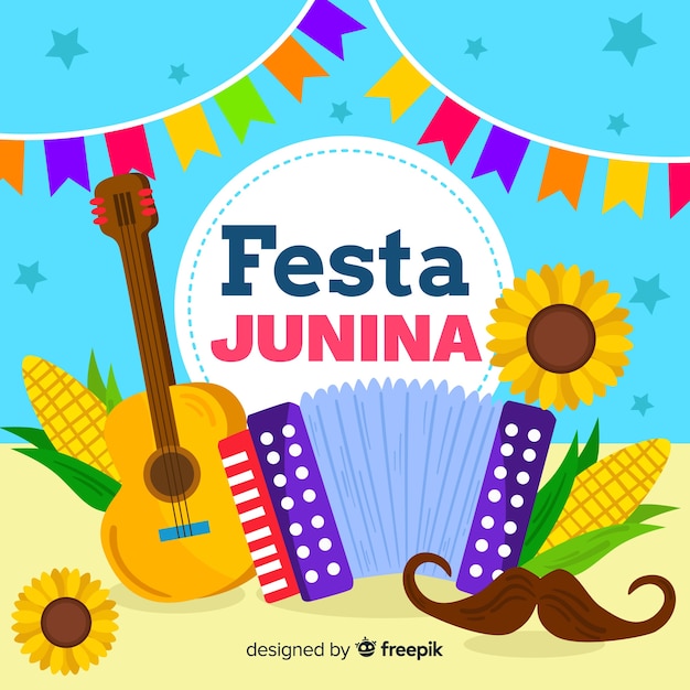 Flat festa junina background