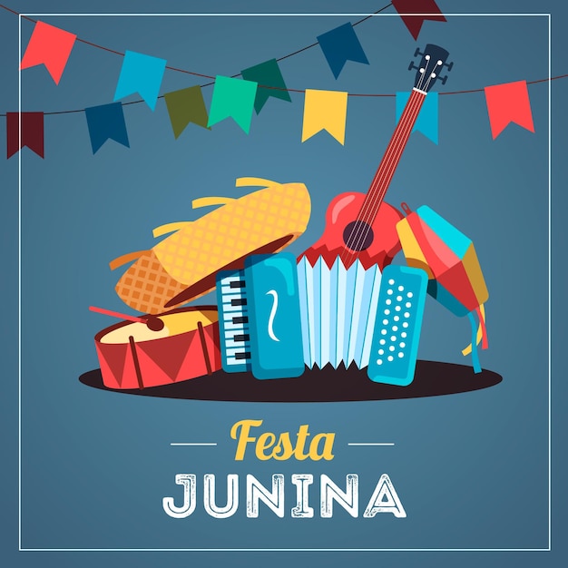 Плоская иллюстрация festa junina