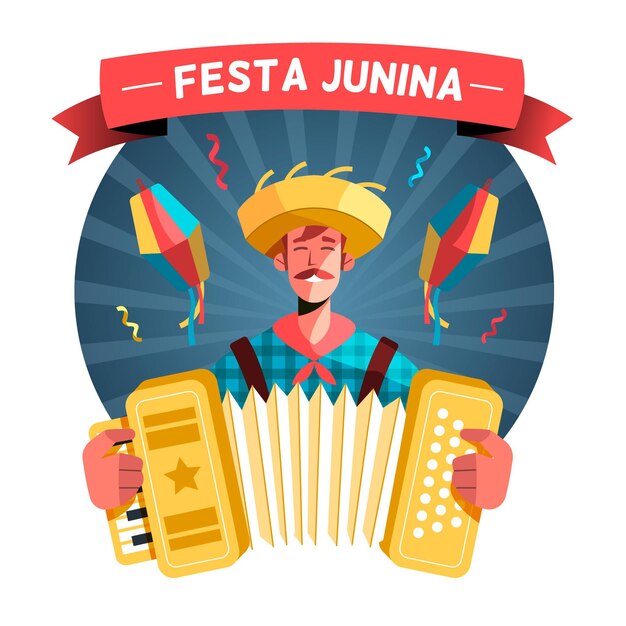 Flat festa junina illustration