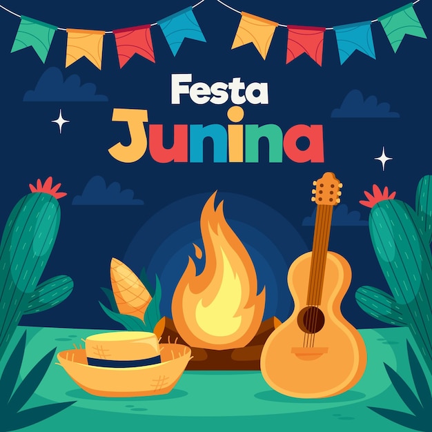 Illustrazione di festa junina piatta