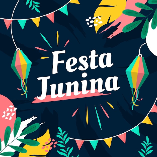 Бесплатное векторное изображение Плоская иллюстрация festa junina