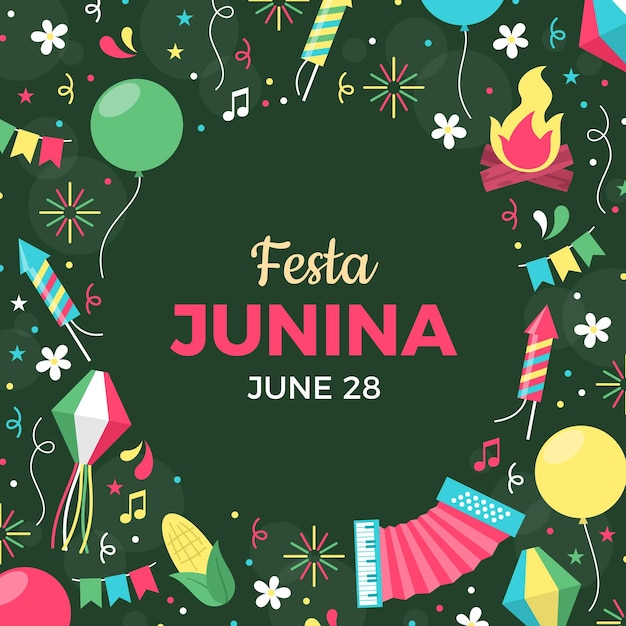 Flat festa junina illustration