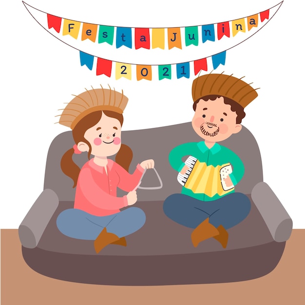 Free vector flat festa junina illustration