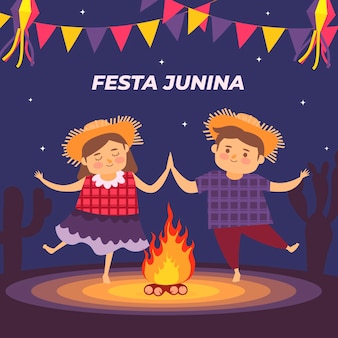 Illustrazione di festa junina piatta