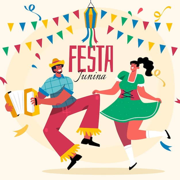 Free vector flat festa junina illustration