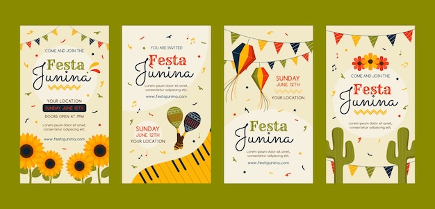 Плоские истории instagram festa junina