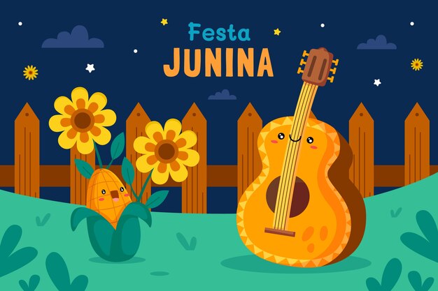 Flat festas juninas background