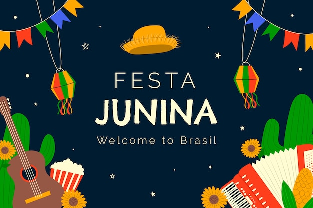 Flat festas juninas background